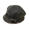 thumbnail image 2 of Sombrero de pescador para mujer, elegante, informal, multiusos, ideal para caminar y citas. Gris negro, 2 of 9