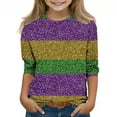 thumbnail image 1 of Tauxra Carnaval Imprimé 3/4 Manches Col Rond Haut pour Adultes, Chemise en Polyester Doux avec Tissu Respirant et Extensible, pour Tenue Décontractée, Usage Domestique et Rassemblements Sociaux, 1 of 5