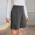 thumbnail image 7 of SwiftWear Women's Summer Casual Dressy Pleated Shorts with Elastic Waistband & Button Front High Waisted Knee Length Shorts for Daily Office, 7 of 7
