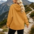 thumbnail image 4 of SEMPAI Windbreaker Jacket Women Waterproof Long Sleeve Zip Hooded Jacket Multi Pockets Outdoor Hiking Jacket Loose Winter Mountaineering Casual Outerwear Yellow L, 4 of 6