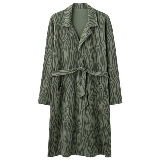 Batas de moda para hombre, manga larga, cuello en V, informales, regulares, lisas, para dormir, bata para mujer, blusa de poliéster
