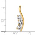 thumbnail image 2 of Real 14kt Yellow Gold Large Three Stone Curved Bar Pendant Mounting; for Adults and Teens; for Women and Men, 2 of 2