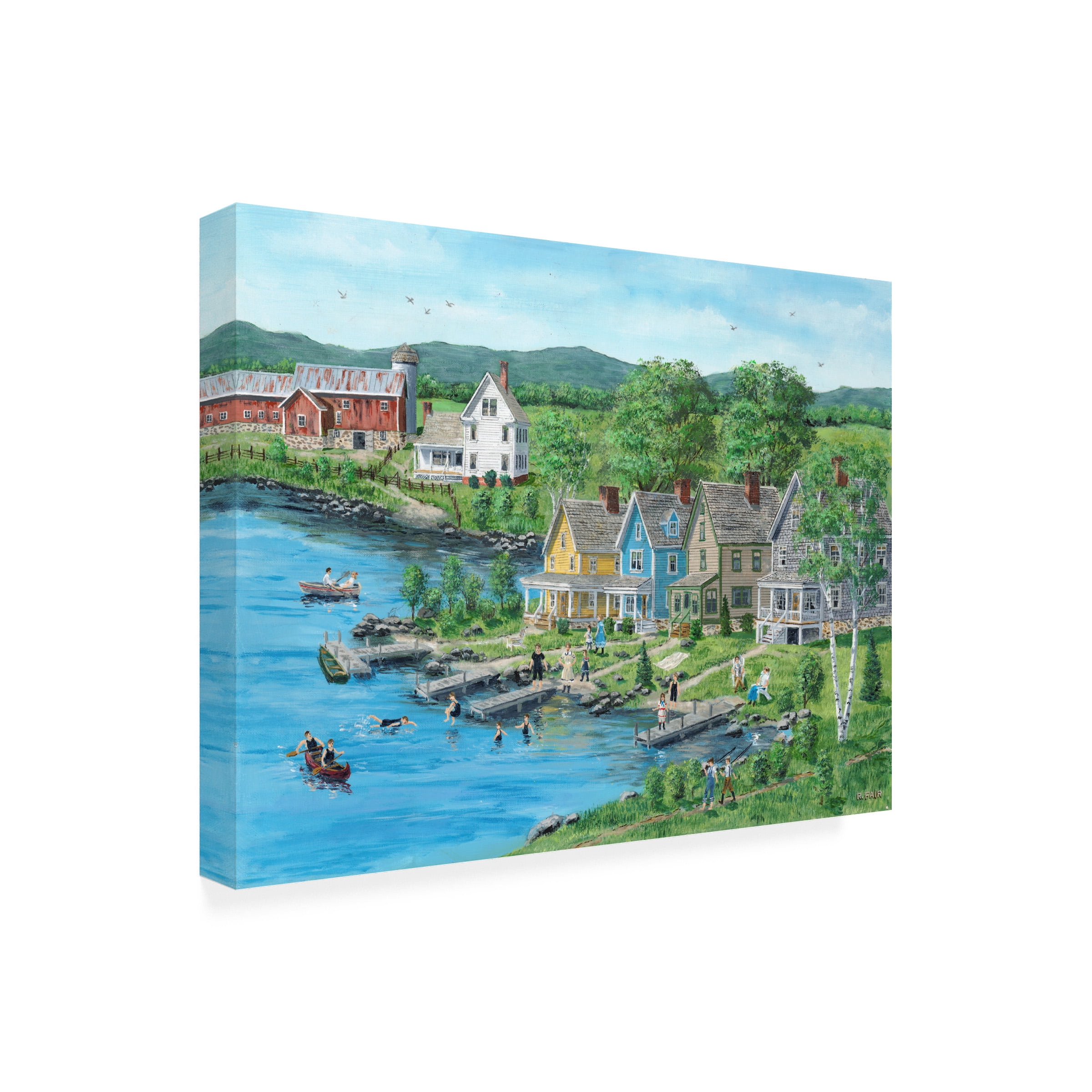Canvas Wall Art - Bob Fair 'Lake Rentals' Wall Art for Living Room, Bedroom, or Office DÃ©cor by Trademark Fine Art - 19 x 14 Inches