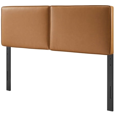 Headboard, Queen Size, Tan, Vegan Leather, French Bedroom, Modern Contemporary HB36844