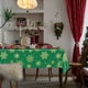 thumbnail image 4 of Mantel de plástico con copos de nieve navideños, 137 x 274 cm, impermeable, antiderrames, decoración para fiestas, copos de nieve rojos, verdes y dorados, rectangular, para cenas navideñas., 4 of 6