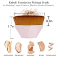 thumbnail image 3 of Southwit Foundation Makeup Brush Multifunctional Kabuki Face Brush Flat Top Petal Shaped Base Makeup Brush for Blending Liquid, Cream or Flawless Powder Cosmetics with Portable Case(3PCS Pink), 3 of 5