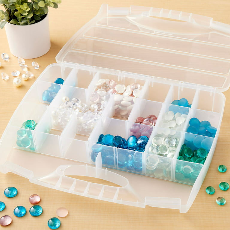 Michaels Bead Storage Box with Handle by Simply Tidy, Size: 14.8 x 12 x 2.3, Clear