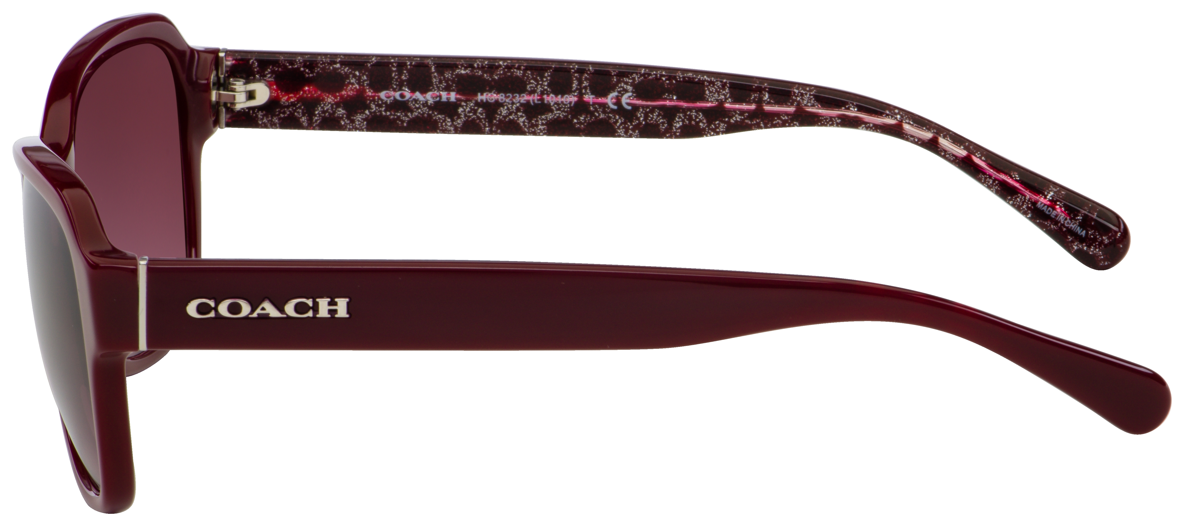 COACH 56MM BURGUNDY GLITTER GRADIENT UV PROTECTION SUNGLASSES Coach Burgundy Sunglasses - Gem main image 2