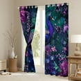 thumbnail image 3 of Manfei Chic Peacock Blackout Curtains Set of 2 (52x84 Each),Rustic Flower Floral Window Curtains,Purple Pink Curtains and Drapes For Girls Kids,Ultra Soft Home Decor, 3 of 6
