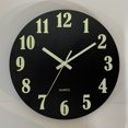 thumbnail image 2 of Luminous Wooden Wall Clock Wooden Silent Clock Luminous Fluorescent Clock, 2 of 6