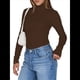 thumbnail image 3 of Camisetas de Larga para Mujer, Ropa Interior Térmica Básica de Otoño, Ropa de Invierno Granate S, 3 of 10