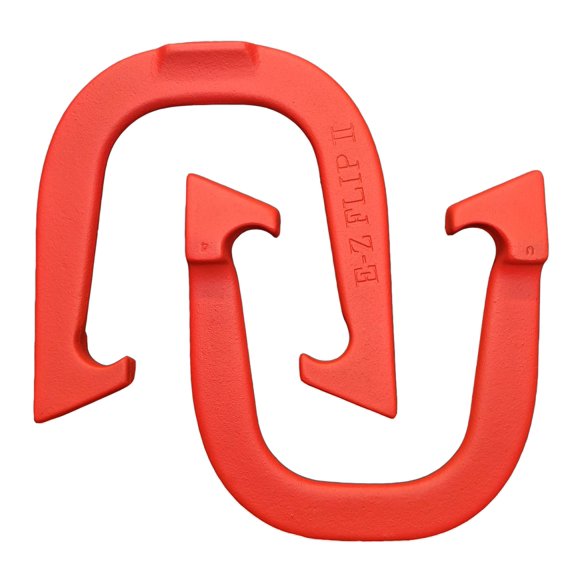 E-Z Flip II Professional Pitching Horseshoes- USA Made (Red- Single Pair (2 Shoes))
