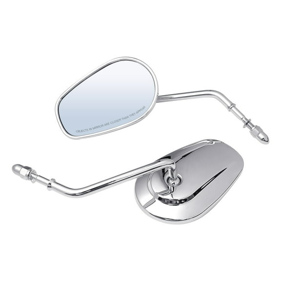 Universal Chrome Motorcycle Mirrors - Compatible with Harley Sportster XL 883/1200 & Touring Road Glide Models - Adjustable Rear View Safety Mirrors