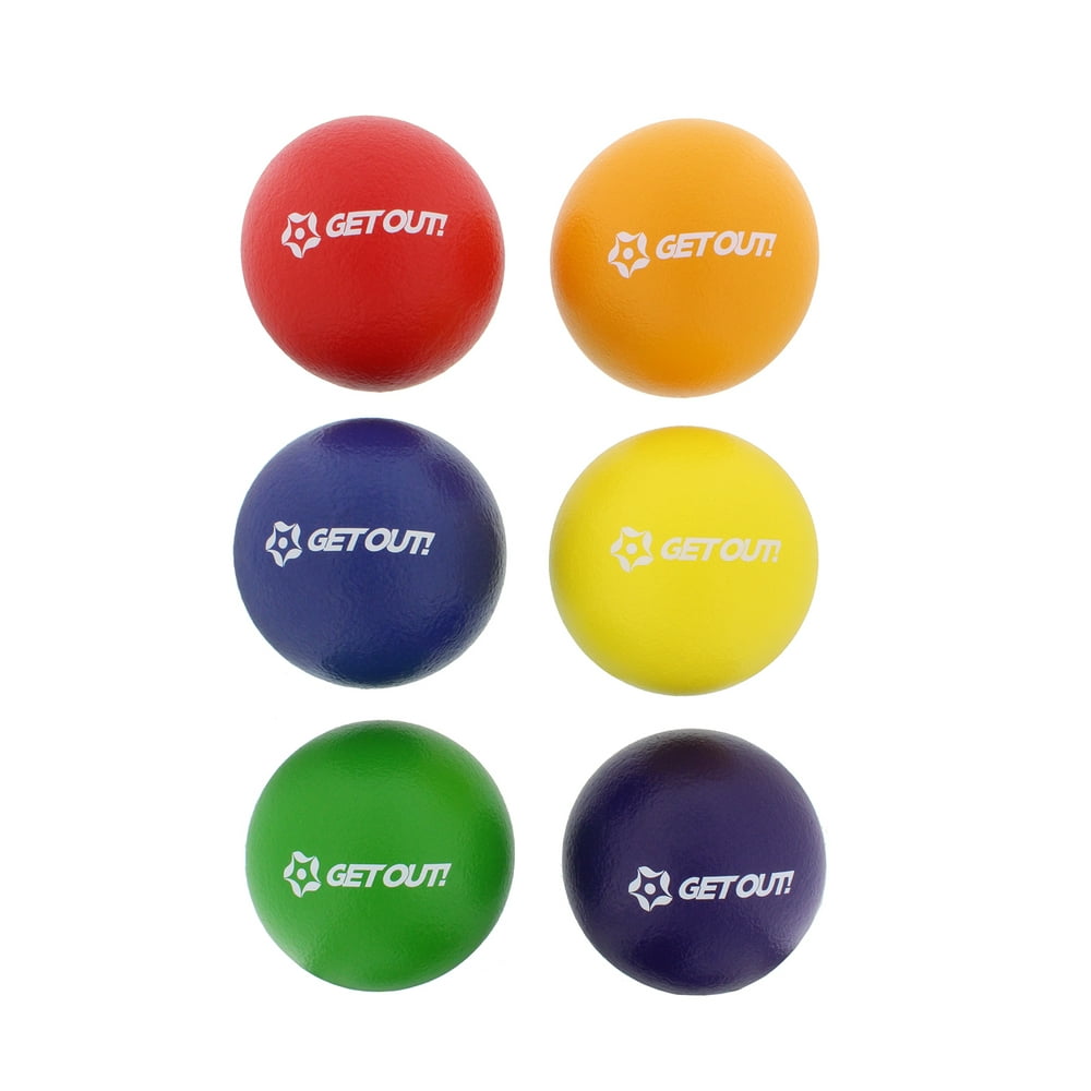 Get Out! Soft Dodgeballs 6pk MultiColored LatexFree 6 Inch
