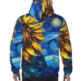 thumbnail image 7 of Naloa Sunflower Starry Night Vibes Men's Casual Hooded Collar Drawstring Hoodies Pullover Sweatshirts Casual Long Sleeve Shirts-3X-Large, 7 of 7