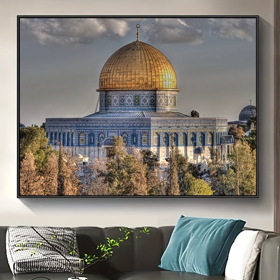 5D DIY Artificial Full Diamond Painting Set - Adult Beginner, Islamic Architecture Diamond Art, Sparkling Rhinestone, for Home Wall Decor & Gift - Perfect for Art Lovers & Adults