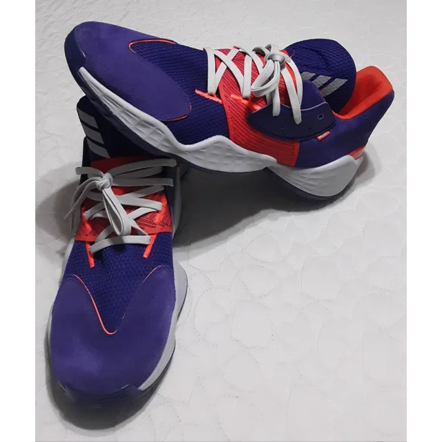 new-MEN'S Adi-das JAMES HARDEN LIGHTSTRIKE MIDTOP PURPLE BASKETBALL SHOES.SZ 18