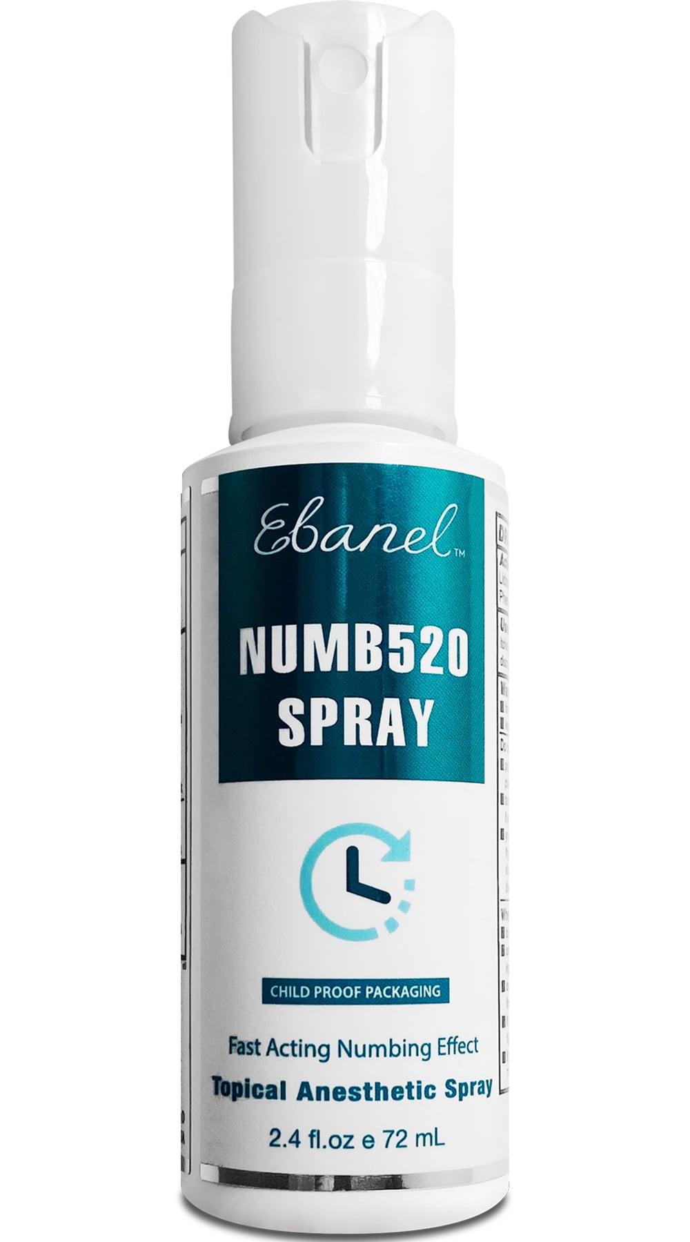 Ebanel 5% Lidocaine Spray Maximum Strength, 2.4 Fl Oz Numbing Spray