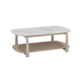 thumbnail image 2 of Horizons White Marble White Oak Coffee Table with Casters, 2 of 6