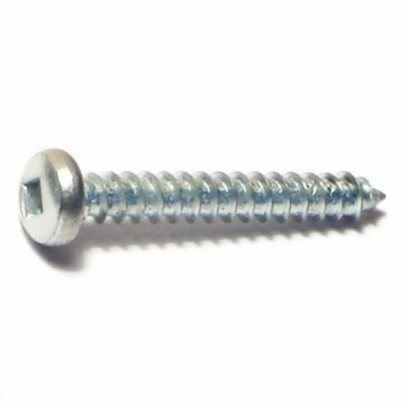 #6 x 1" Zinc Plated Steel Square Drive Pan Head Sheet Metal Screws SMSPS-169