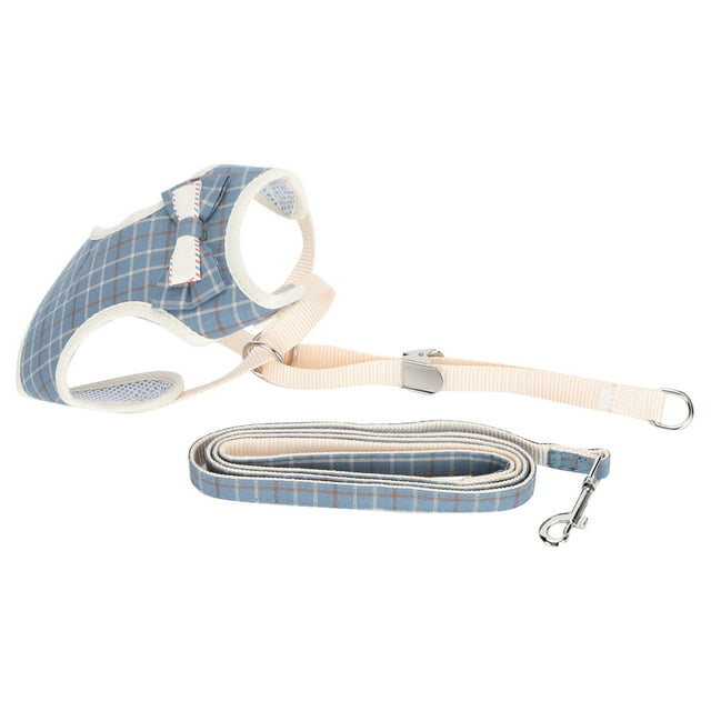 Arnés de chaleco para gatos transpirable con correa ajustable Correa de chaleco para caminar a prueba de escapes para mascotas (rejilla azul M (apto para 58 kg))