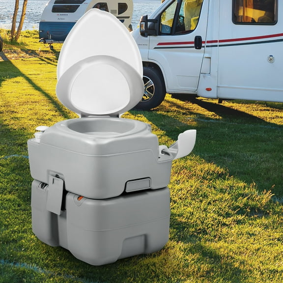 DEXTRUS 5.28-gal Camping Portable Toilet with Hand Sprayer, Porta Potty RV Toilet with Carry Bag
