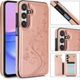 thumbnail image 2 of Phone Case for Samsung Galaxy A15 5G/4G with Tempered Glass Screen Protector Card Holder Wallet Cover Stand Flip Leather Cell Accessories Glaxay A 15 15A SM A156B A155F Cases Women Rose Gold, 2 of 7