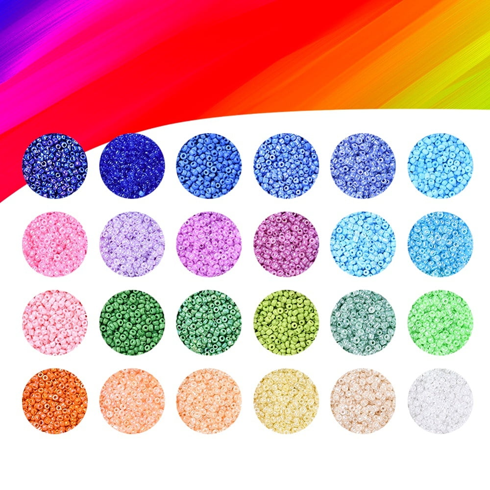 1Set DIY Stretch Jewelry Making Kits Including Glass Seed Beads Metal Findings Stainless Steel Scissors Elastic Crystal Thread Steel Beading Needles 2mm Hole: 1mm about 800pcs/12g