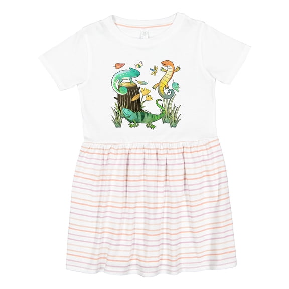 Inktastic Cute Lizards Hanging out Girls Toddler Dress