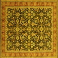 thumbnail image 1 of Ahgly Company Indoor Square Oriental Yellow Industrial Area Rugs, 4' Square, 1 of 4