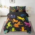 thumbnail image 2 of Colorful Frog Twin Comforter Set 7 Piece Cartoon Frogs Bedding Set Tropical Animal Bed In A Bag Animal Room Decor,Wildlife Lightweight Bed Set, 2 of 5