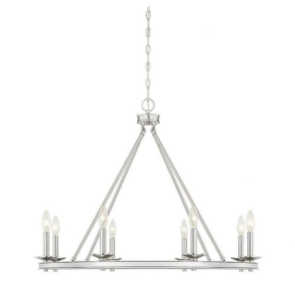 Traditional Eight Light Chandelier-Satin Nickel Finish Bailey Street Home 159-Bel-2893944