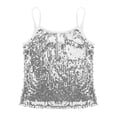 thumbnail image 3 of Manyakai Kids Girls Sparkly Sequins Tank Top Adjustable Shoulder Straps Jazz Latin Glitter Camisole White 6, 3 of 7