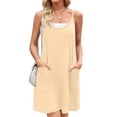 thumbnail image 1 of Vestido Zeagoo para verano, minimangas, casual, playa, para mujer, color beige, 1 of 6