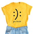thumbnail image 1 of BLAcKMYTH T-Shirt Graphique Drôle pour Femmes Hauts Mignons T-Shirts pour Adolescentes Jaune Grand, 1 of 1