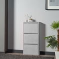 thumbnail image 3 of Flip Drawer Shoe Cabinet, Storage Organizer, Freestanding Shoe Rack, Wall Mounted No-Assembly (Grey, 3 Drawer), 3 of 8