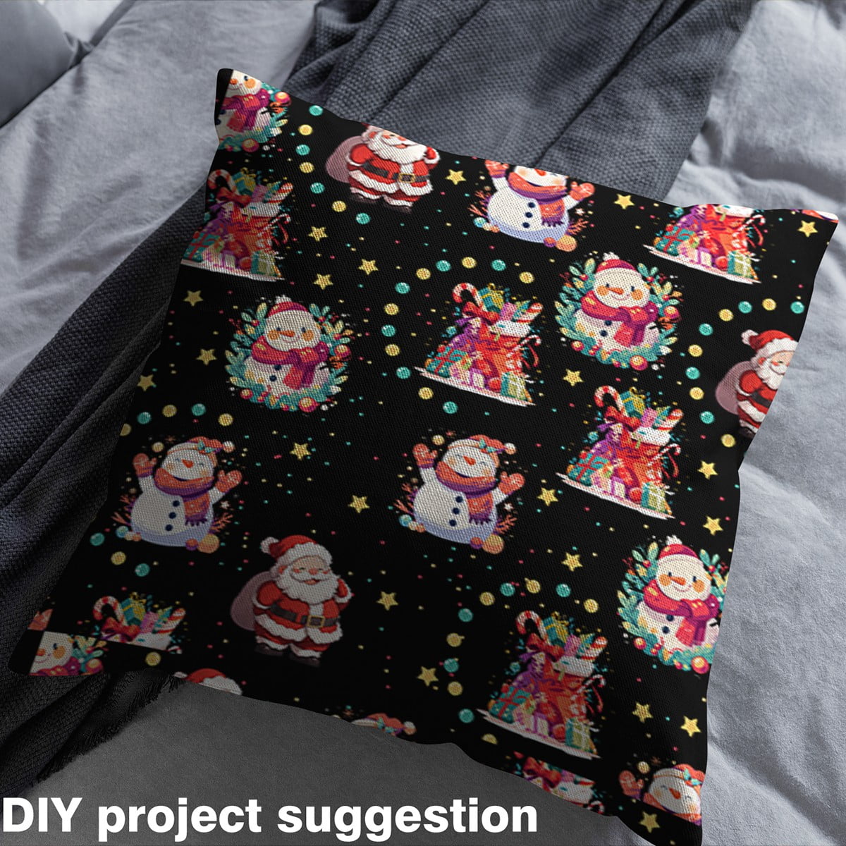 Castle Fairy Xmas Snowman Santa Claus Fabric by the Yard 5 Yards,Merry Christmas Fabric for Sewing,Polka Dots Home Decor Fabric by the Yard,Ultra Soft Home Decor