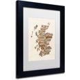 thumbnail image 2 of Trademark Fine Art "Scotland Typography Text Map 3" Canvas Art by Michael Tompsett, White Matte, Black Frame, 2 of 4