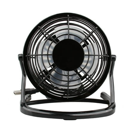 Small USB Desk Fan Mini Quiet Fan Personal Cooling Fan for Home Black ABS 360° Rotation