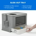 thumbnail image 5 of Dextrus Large Enclosed Cat Litter Box with Lid Cover&Litter Scoop,Front Entry Top Exit Door,Cat Self-Grooming Side Panel, and Easy Cleaning Tray (Gray), 5 of 5