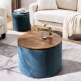 thumbnail image 2 of Round Chenille Ottoman Set for Storage | Fashionable Design, Convenient for Home Use, 2 of 7