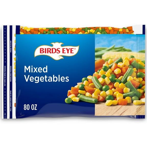 Birds Eye Mixed Vegetables, Corn, Carrots, Green Beans & Peas, Frozen Vegetables, 80 oz. Bag