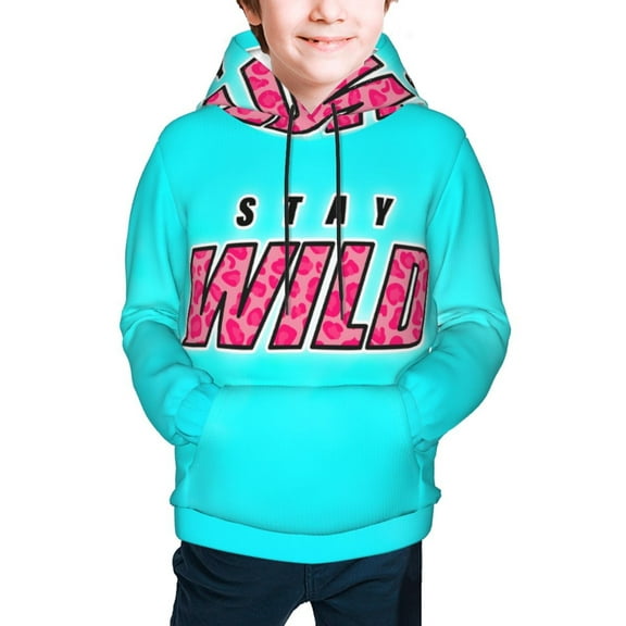 Kids Ben Azelart Stay Wild Pullover Hoodie With Pocket 3d Printed Novelty Anime Hooded Sweatshirt For Boy Girl