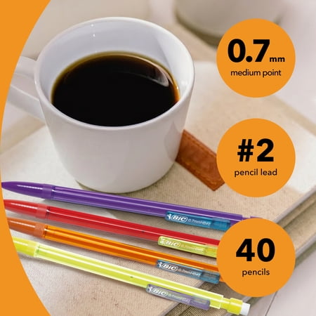 BIC Xtra-Smooth Mechanical Pencils, Medium Point (0.7mm), Assorted Color Barrels, 40 Count - Image 4