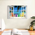 thumbnail image 3 of Elephant Stock Window To Vibrant Beach Wall Art - Horizontal Canvas Wall Art - Living Room Wall Decor - Beach Canvas - Blue And Orange Decor - 12" x 8", 3 of 8