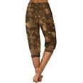 thumbnail image 4 of Capris Leggings for Women New Women's Yoga Capris Pants Camouflage Print Loose Soft Workout Pants Outdoor Sports Casual Pants with Pockets Capris for Women Brown XXL, 4 of 6