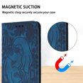 thumbnail image 3 of Allytechgroup Slim Case for Samsung Galaxy S25+, Flip Folio Stand Cards Slots Hand Wrist Elephant Embossed Retro PU Leather Wallet Phone Case  Cover for Samsung Galaxy S25+, Blue, 3 of 7
