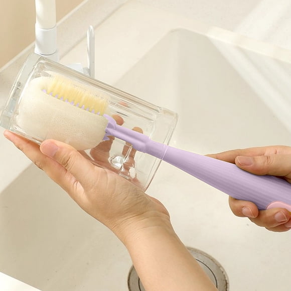 Cepillo para Limpiar Tazas, Herramienta de Limpieza Multifuncional para Botellas de Agua, Biberones y Pajillas, Incluye Cepillos para Tapas Térmicas y Tapas de Botella