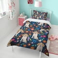 thumbnail image 4 of Beagle Dog Dog and Flower Duvet Cover and Pillowcase Set for Single Bedding, Bedroom Accessories for Kids Teens, 4 of 5