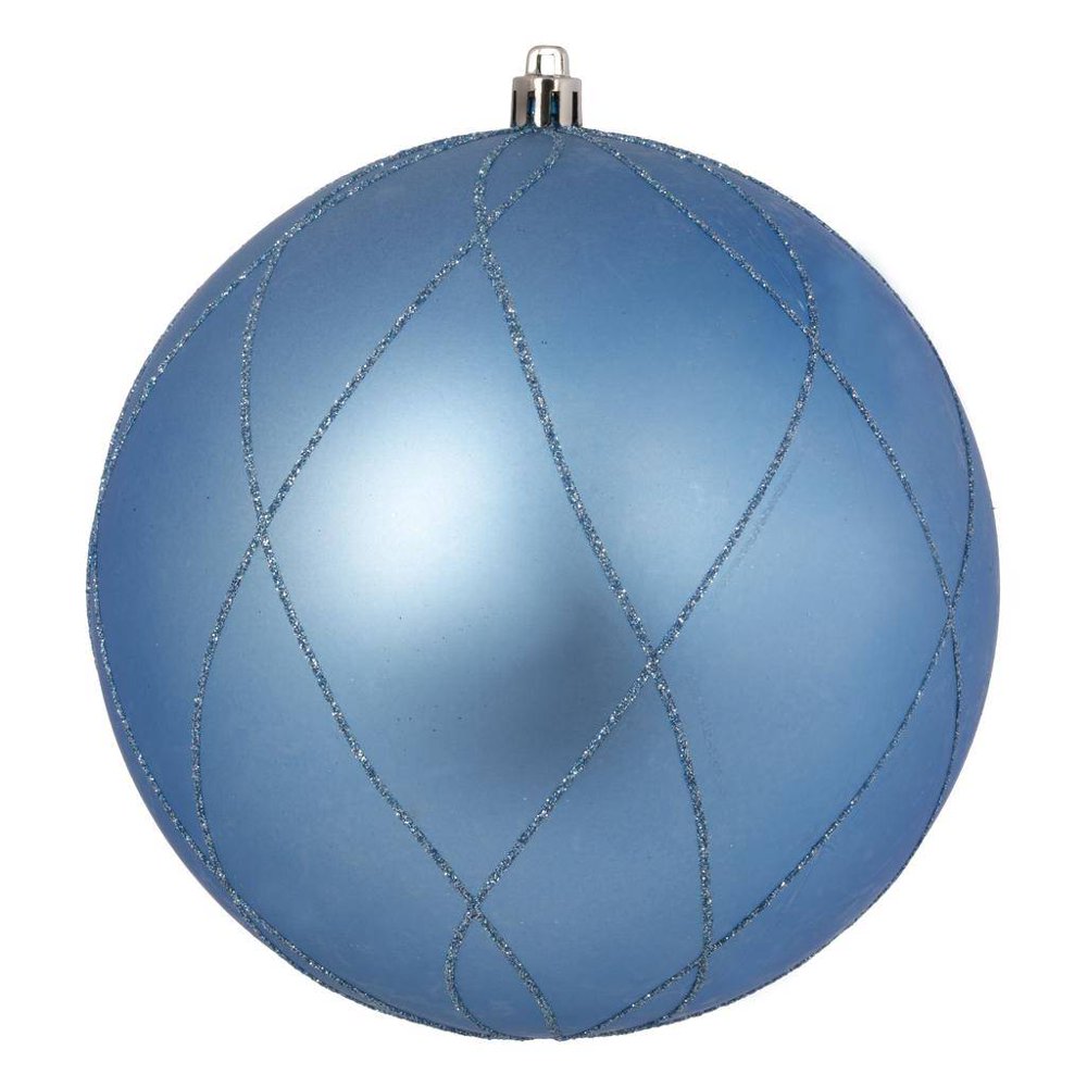 Vickerman 568446 4" Periwinkle Matte Glitter Swirl Ball Christmas Tree Ornament (4 pack
